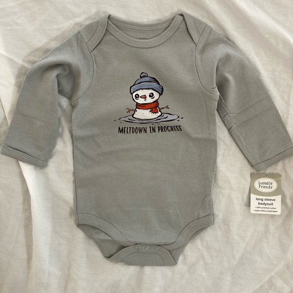 Baby Onesie Long Sleeve Bodysuit Meltdown in Progress - All Gray NWT - Picture 1 of 4